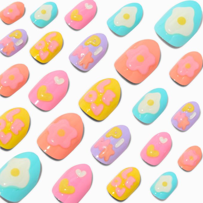 Puffy Icons Stiletto Press On Vegan Faux Nail Set - 24 Pack