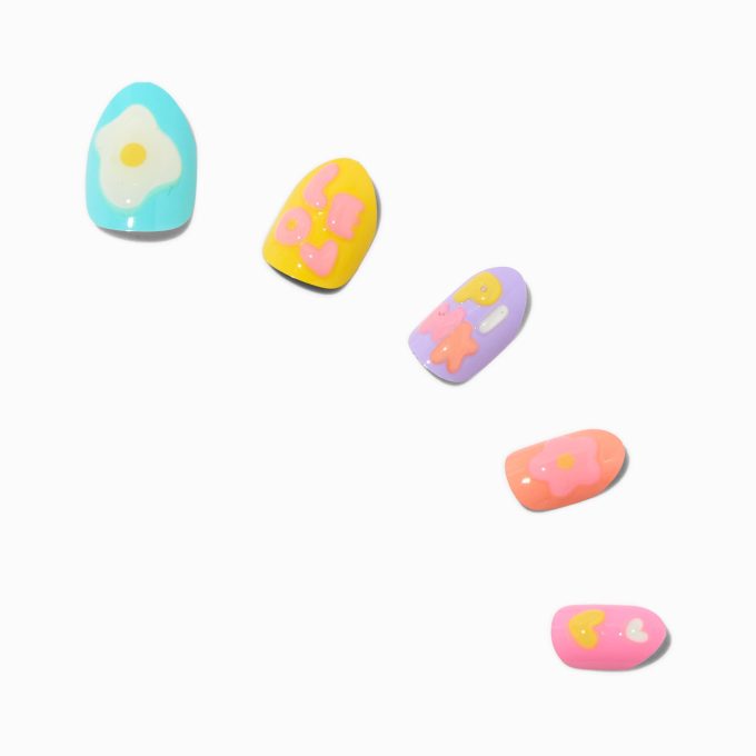 Puffy Icons Stiletto Press On Vegan Faux Nail Set - 24 Pack