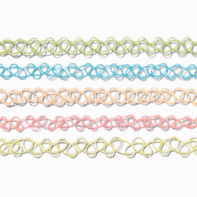Rainbow Tattoo Chokers - 5 Pack