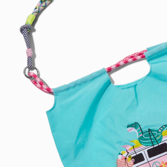 "It's Beach Day" Retro Van Teal Tote Bag