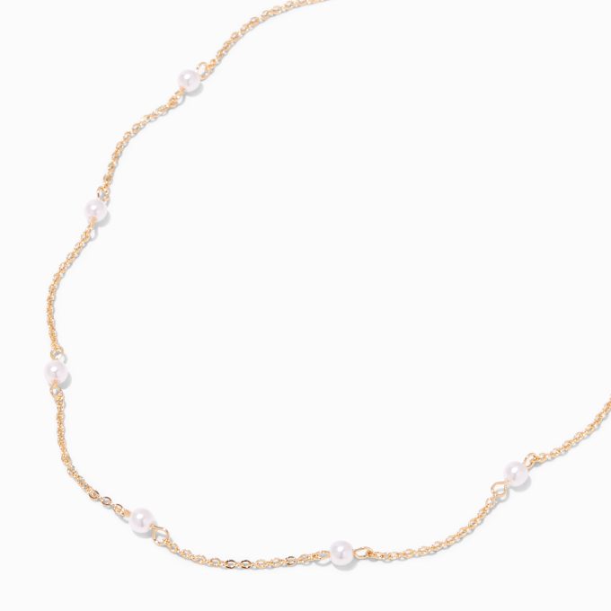 Gold-tone & Pearl Choker Necklace