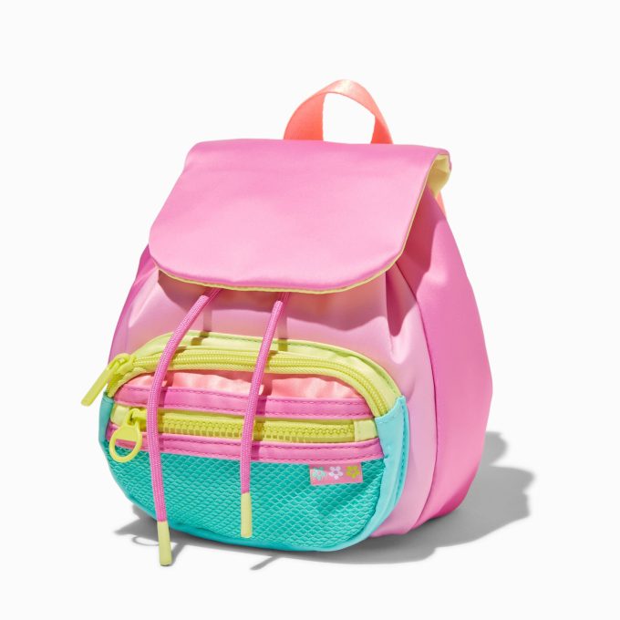 Pink Colorblock Small Backpack