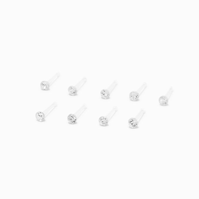 20G BioFlex® Crystal Nose Studs - 9 Pack