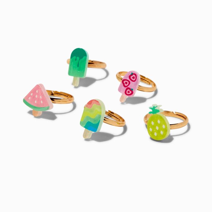 Claire's Club Ice Pop Box Rings - 5 Pack