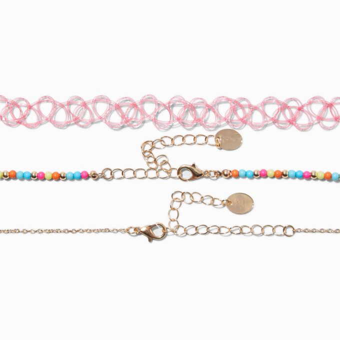 Aloha Beaded Choker Necklaces - 3 Pack