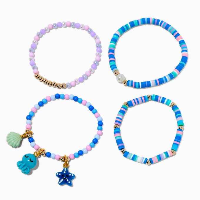 Claire's Club Sea Life Beaded Stretch Bracelets - 4 Pack