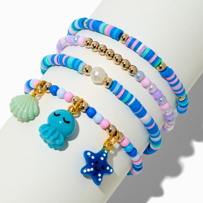 Claire's Club Sea Life Beaded Stretch Bracelets - 4 Pack