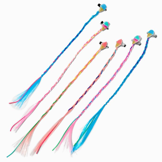 Claire's Club Ice Cream Cone Faux Hair Clips - 6 Pack