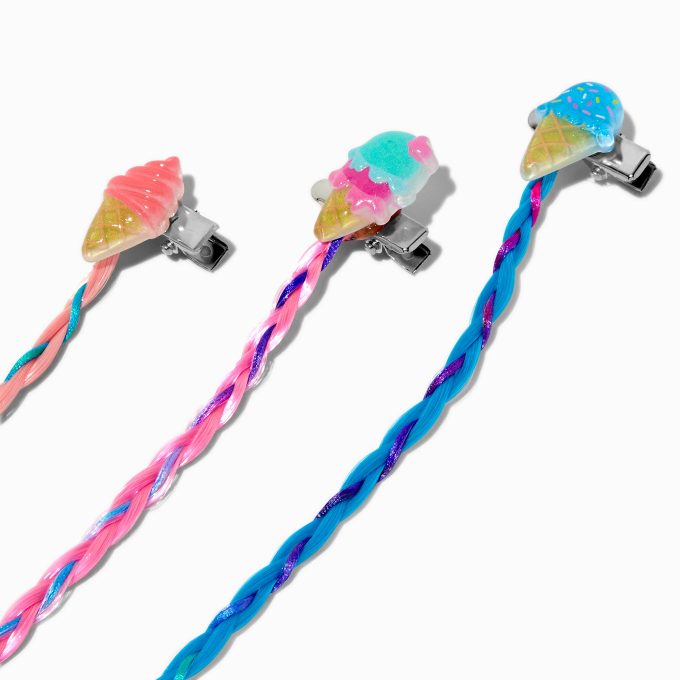 Claire's Club Ice Cream Cone Faux Hair Clips - 6 Pack