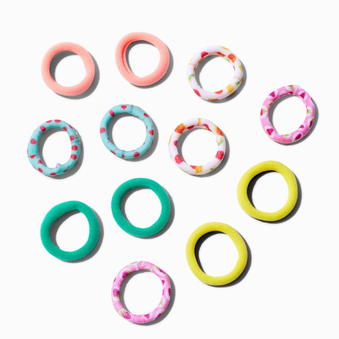 Claire's Club Summer Fruit Rolled Hair Ties - 12 Pack