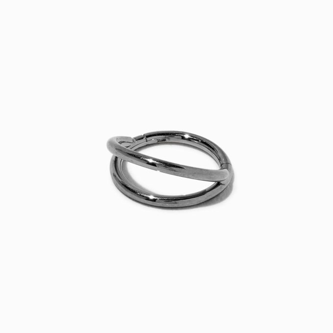 18G Silver-tone Titanium Double Row Nose Ring