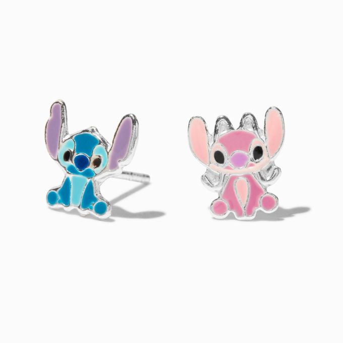 Disney Stitch & Angel Sterling Silver Stud Earrings