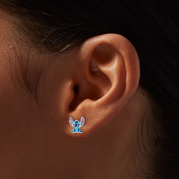 Disney Stitch & Angel Sterling Silver Stud Earrings