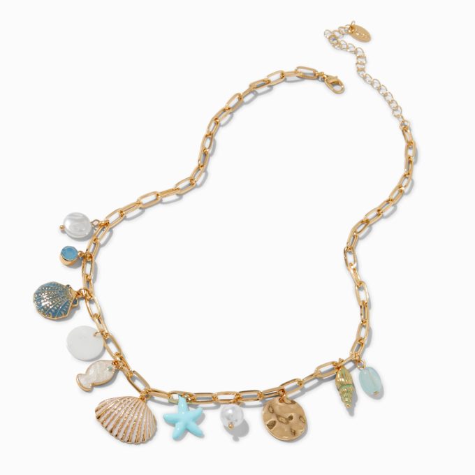 Light Blue Beach Charm Choker Necklace