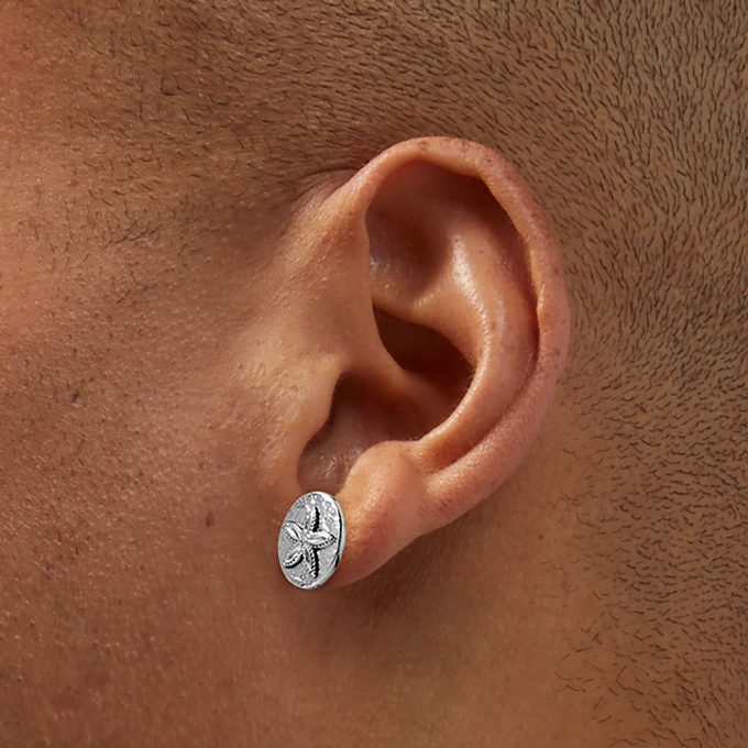 Silver-tone Sand Dollars Stud Earrings