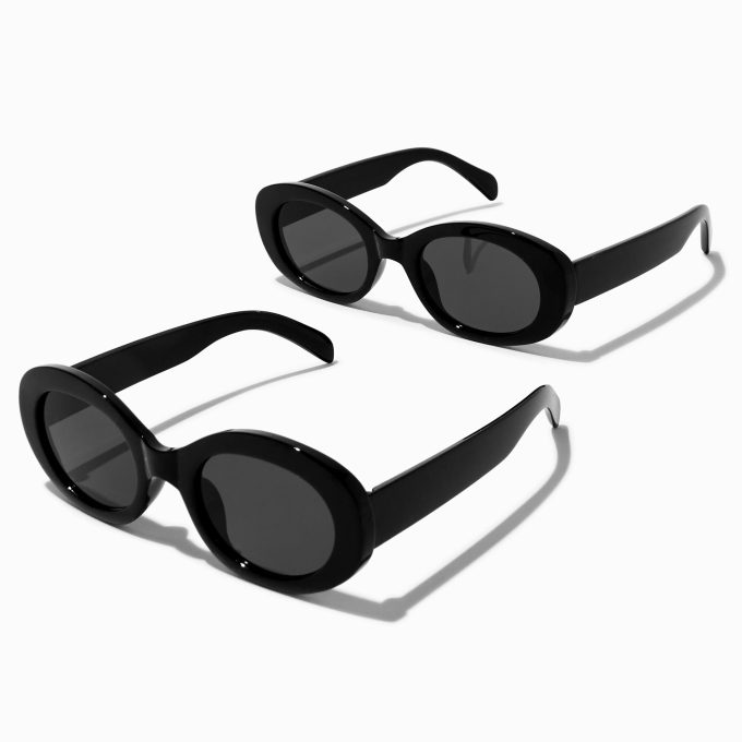 Mommy & Me Matching Black Oval Sunglasses - 2 Pack