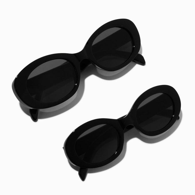 Mommy & Me Matching Black Oval Sunglasses - 2 Pack