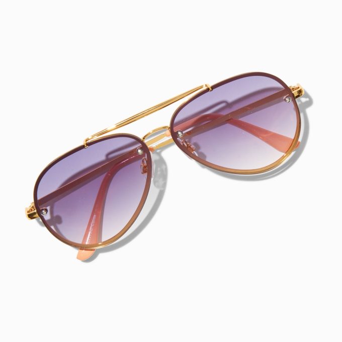 Gold Aviator Sunglasses