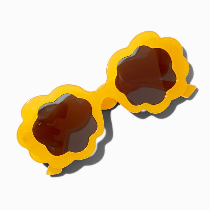 Yellow Curvy Flower Sunglasses