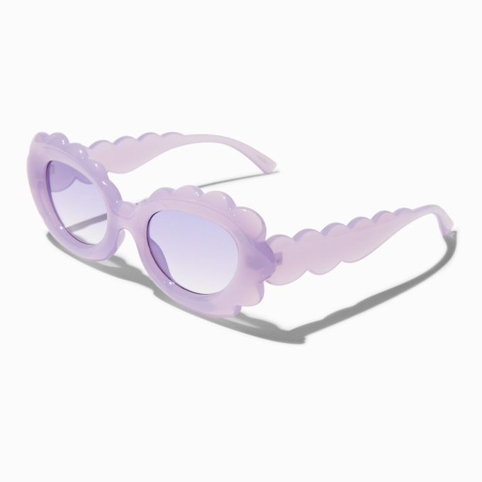 Lavender Puffy Scalloped Sunglasses