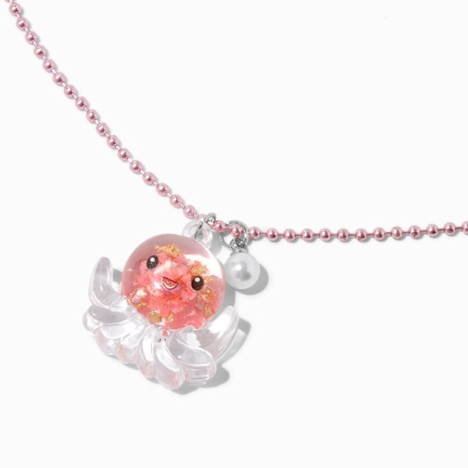 Claire's Club Pink Octopus Glow in the Dark Pendant Necklace