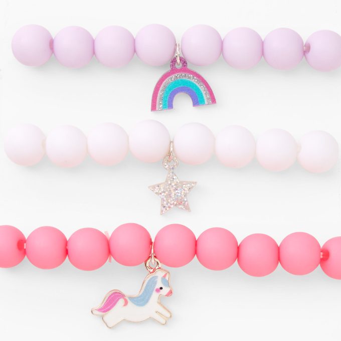 Claire's Club Pastel Matte Beaded Stretch Bracelets - 3 Pack