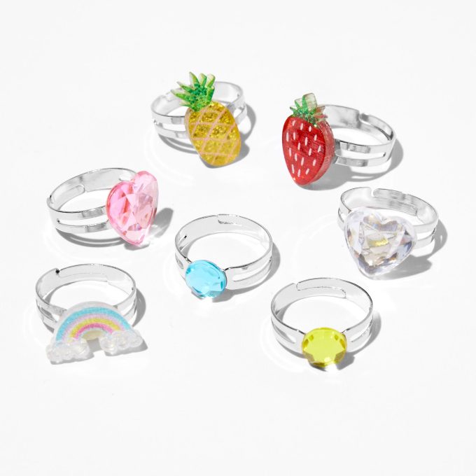 Claire's Club Pineapple Box Rings - 7 Pack