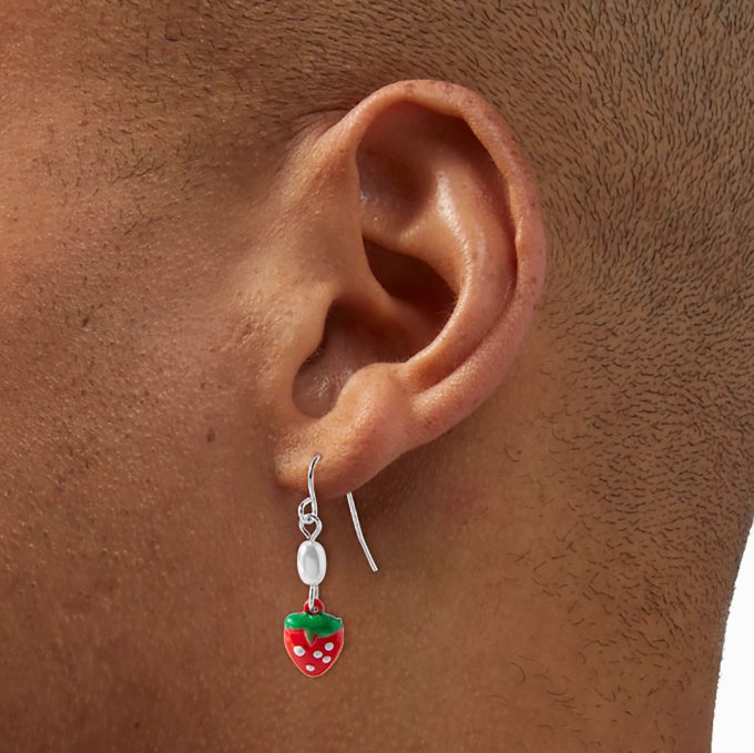 Red Strawberries Earring Stackables Set - 3 Pack
