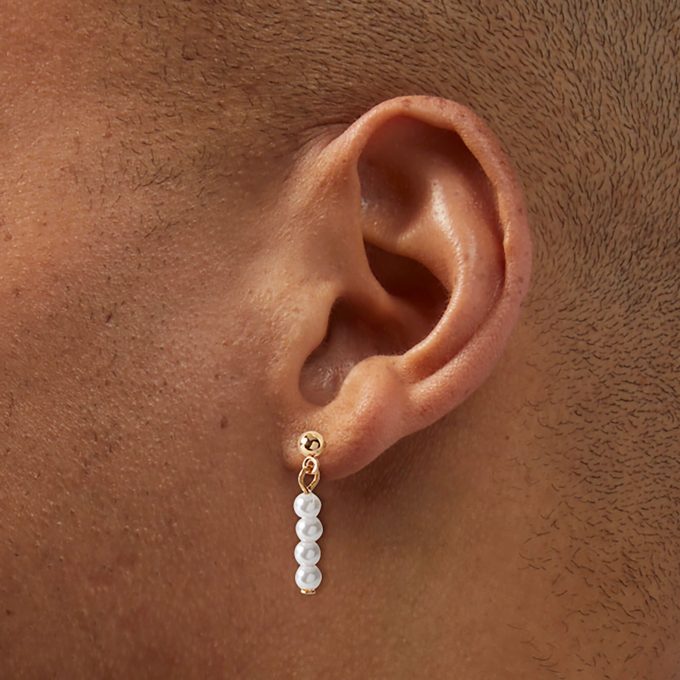 Gold-tone Pearl Micro Drop Earrings