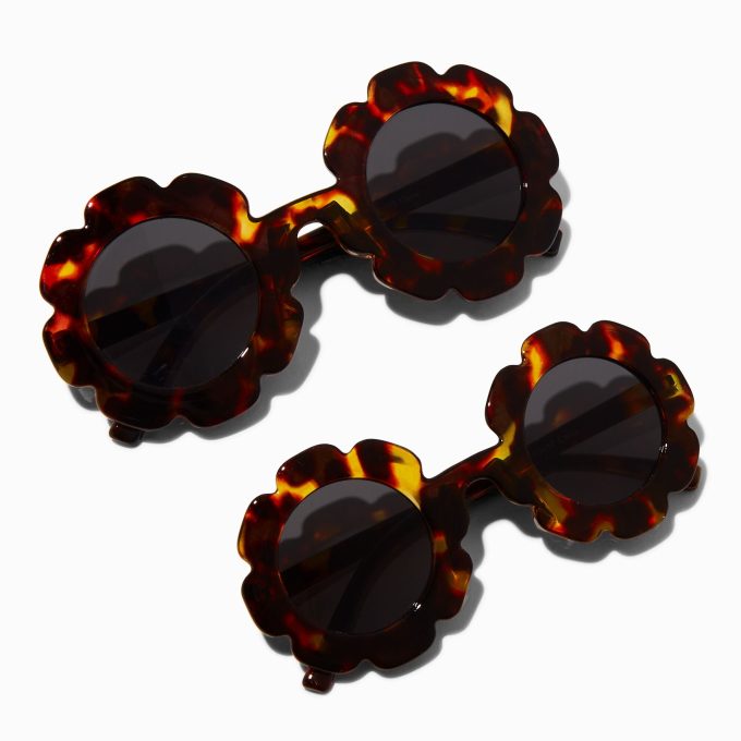 Mommy & Me Matching Tortoiseshell Daisy Sunglasses - 2 Pack