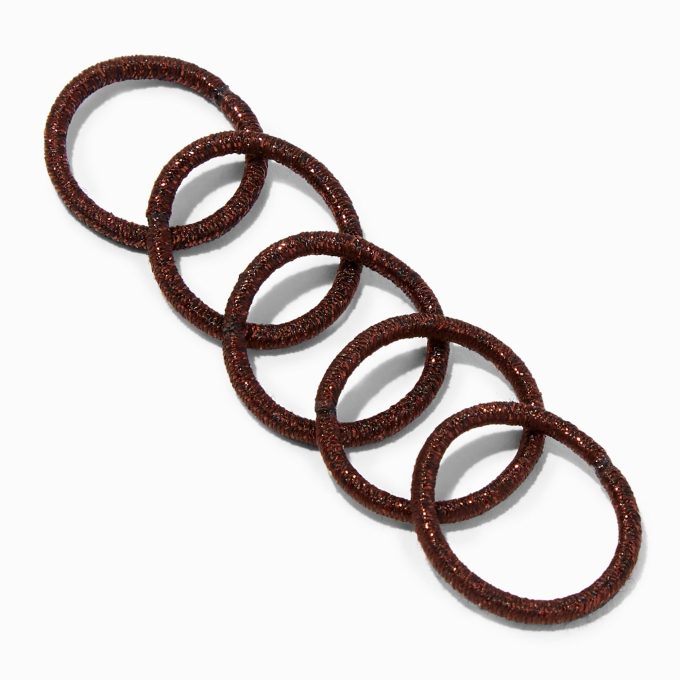 Brown Lurex Small Hair Ties - 30 Pack