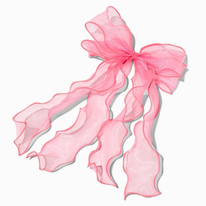 Blush Pink Fairy Long Tail Hair Bow Clip