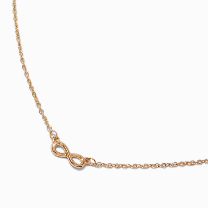 Gold-tone Mini Infinity Stackable Pendant Necklace
