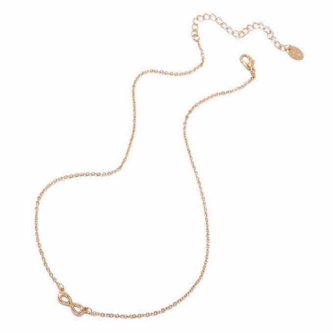Gold-tone Mini Infinity Stackable Pendant Necklace