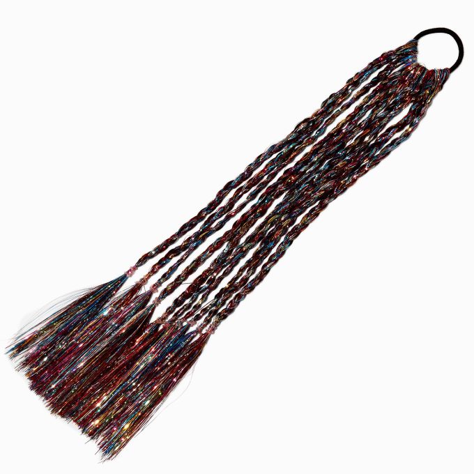 Rainbow Tinsel Faux Hair Tie