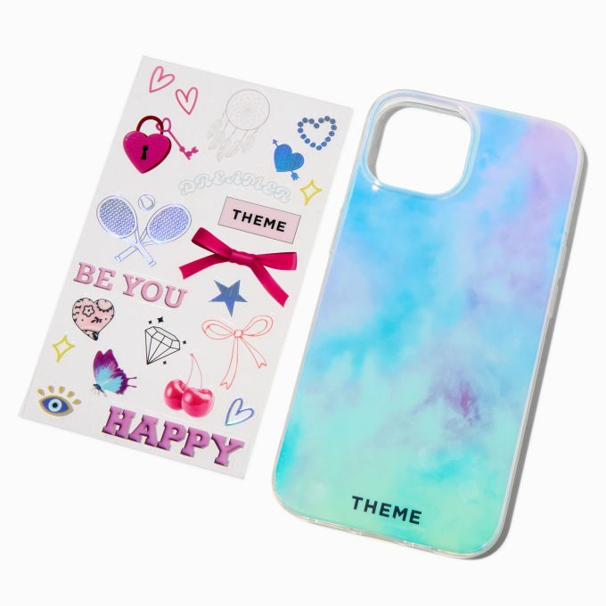 T H E M E x Claire's Tie Dye Phone Case with Stickers - Fits iPhone® 13/14/15