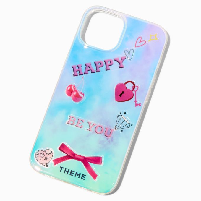 T H E M E x Claire's Tie Dye Phone Case with Stickers - Fits iPhone® 13/14/15