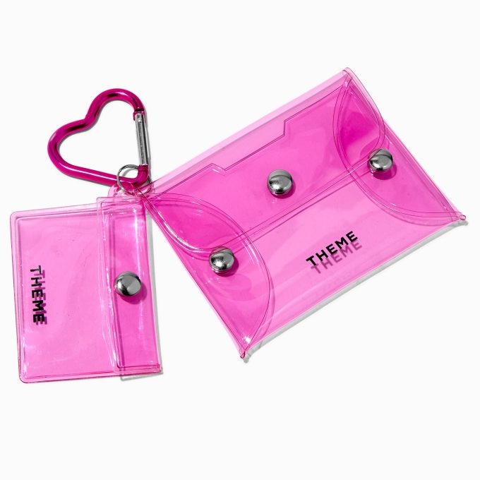 T H E M E x Claire's Pink Heart Keychain Pouch - 2 Pack