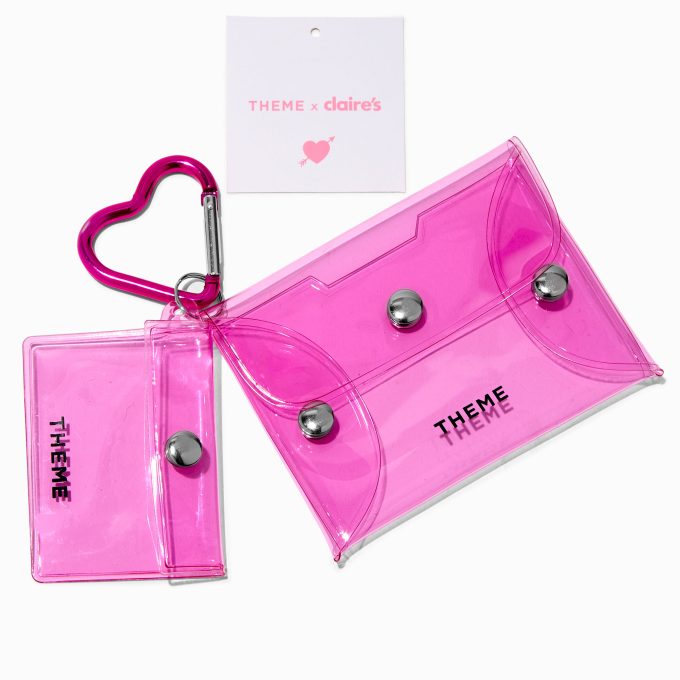 T H E M E x Claire's Pink Heart Keychain Pouch - 2 Pack