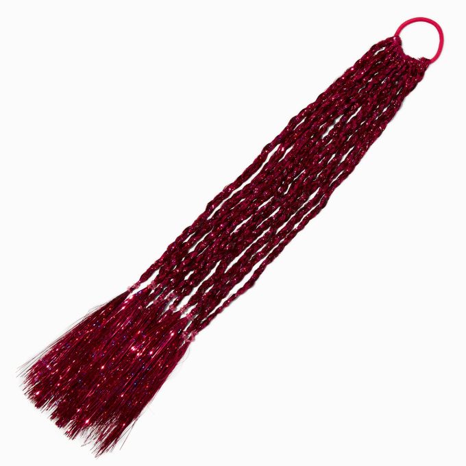 Pink Tinsel Faux Hair Tie