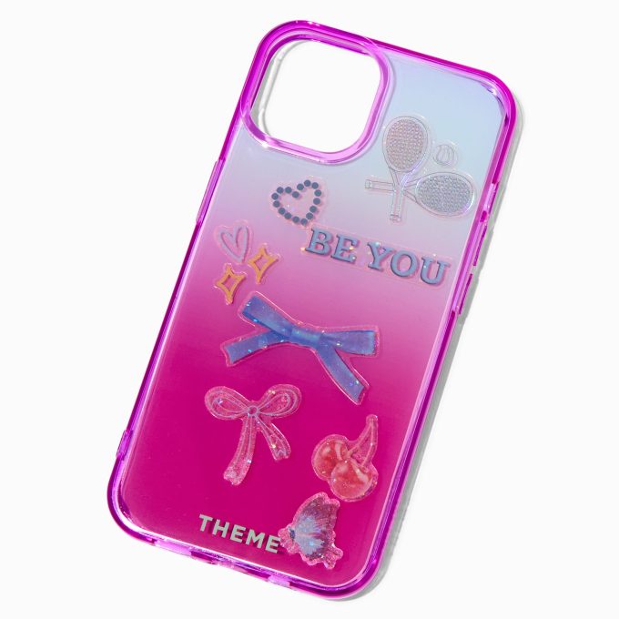 T H E M E x Claire's Ombré Phone Case with Stickers - Fits iPhone® 13/14/15