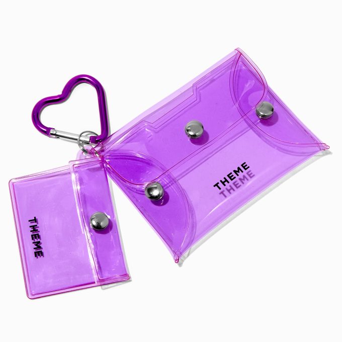 T H E M E x Claire's Purple Heart Keychain Pouch - 2 Pack