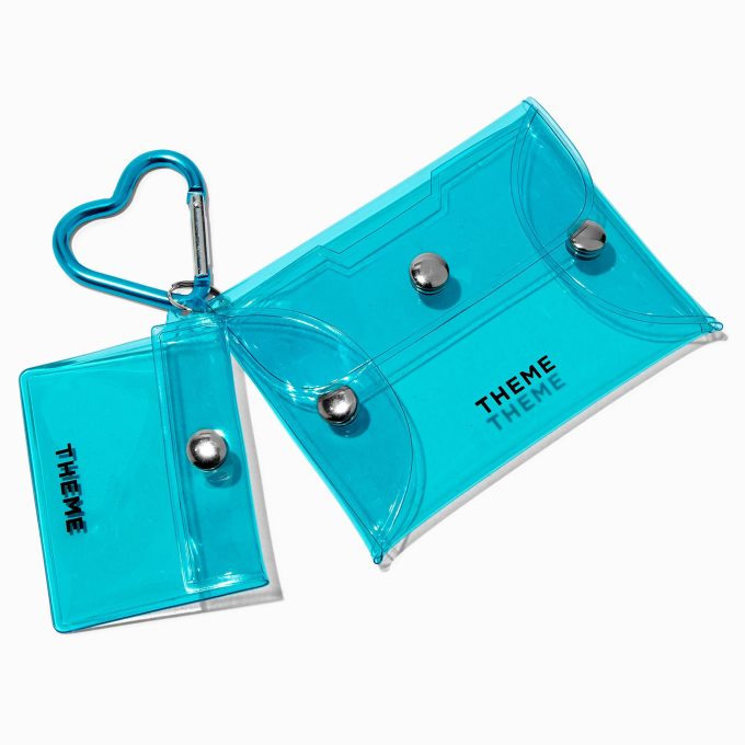 T H E M E x Claire's Blue Heart Keychain Pouch - 2 Pack