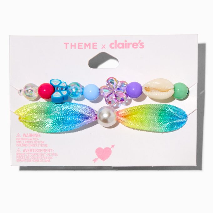 T H E M E x Claire's Beaded Mixed Media Bracelet Set - 2 Pack