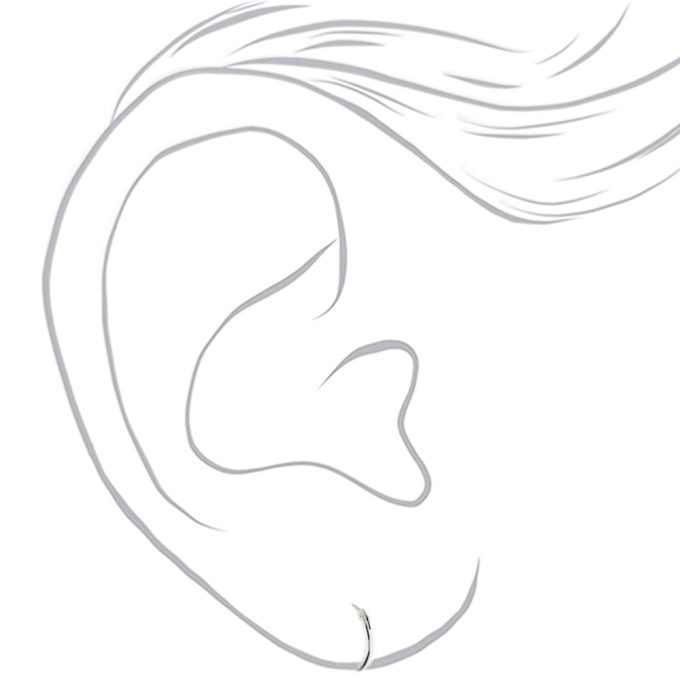 C LUXE by Claire's Sterling Silver Cubic Zirconia Stud & Hoop Earrings - 3 Pack