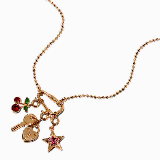 T H E M E x Claire's Cherry Gold-tone Ball Chain Charm Necklace