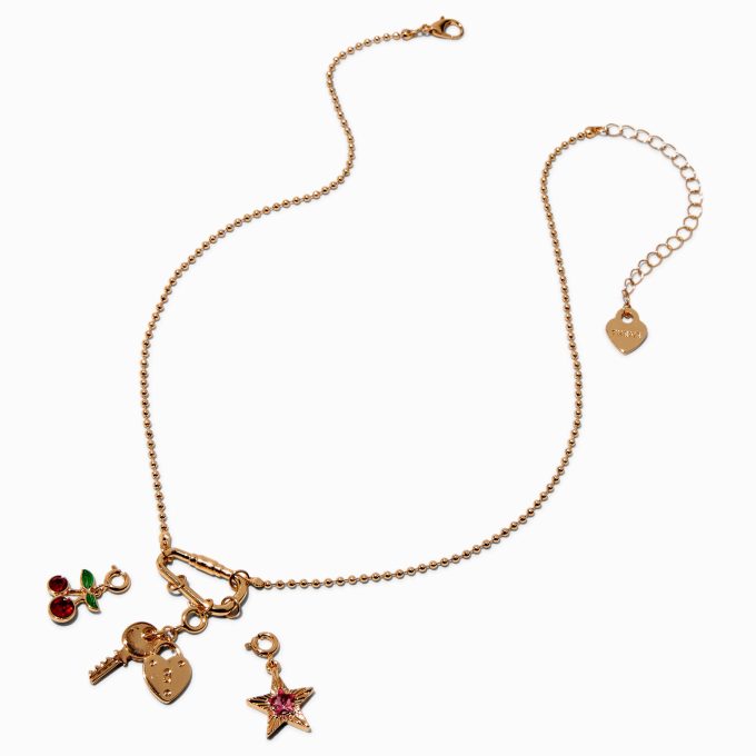 T H E M E x Claire's Cherry Gold-tone Ball Chain Charm Necklace