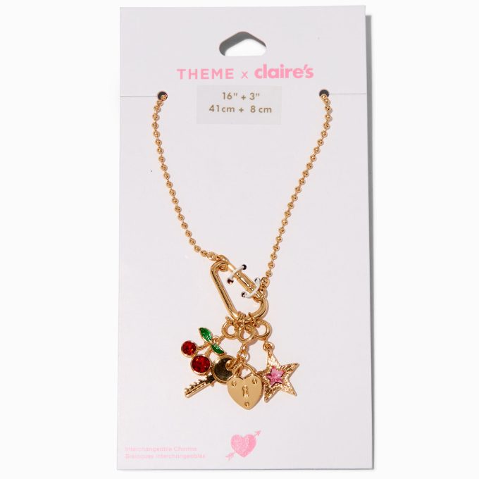 T H E M E x Claire's Cherry Gold-tone Ball Chain Charm Necklace