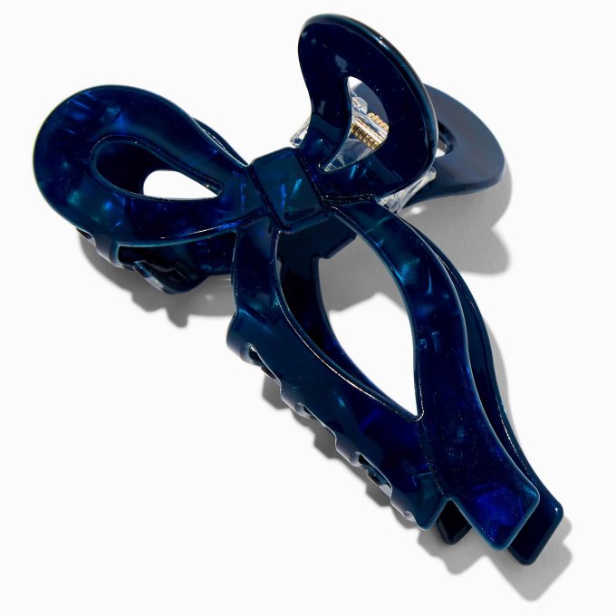 Navy Blue Bow Hair Claw