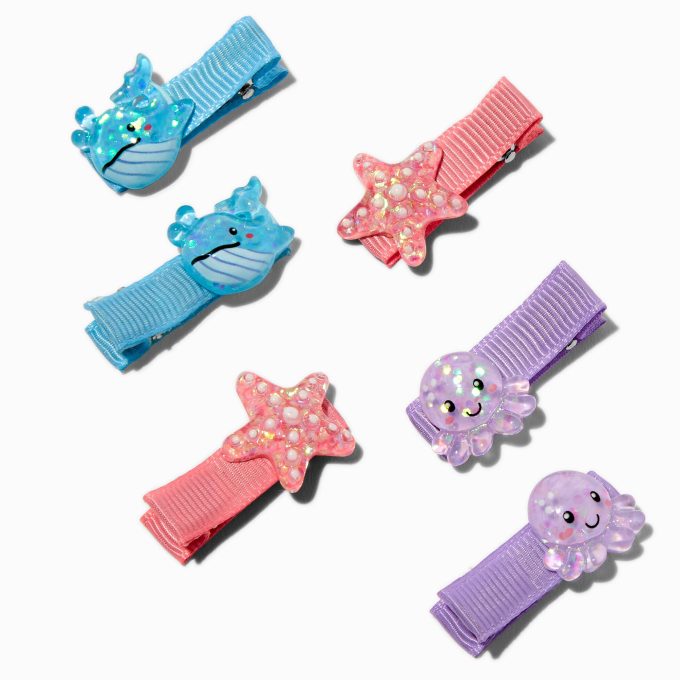 Claire's Club Sea Life Icons Hair Clips - 6 Pack
